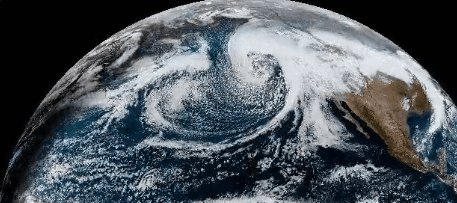 satellite loop of Pacific storm
