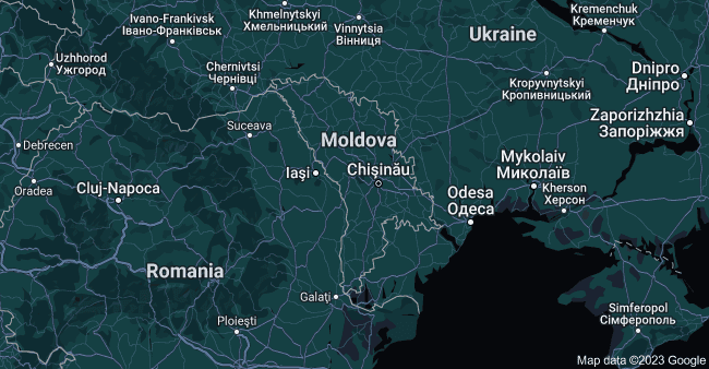 Moldova, adjacent to Ukraine