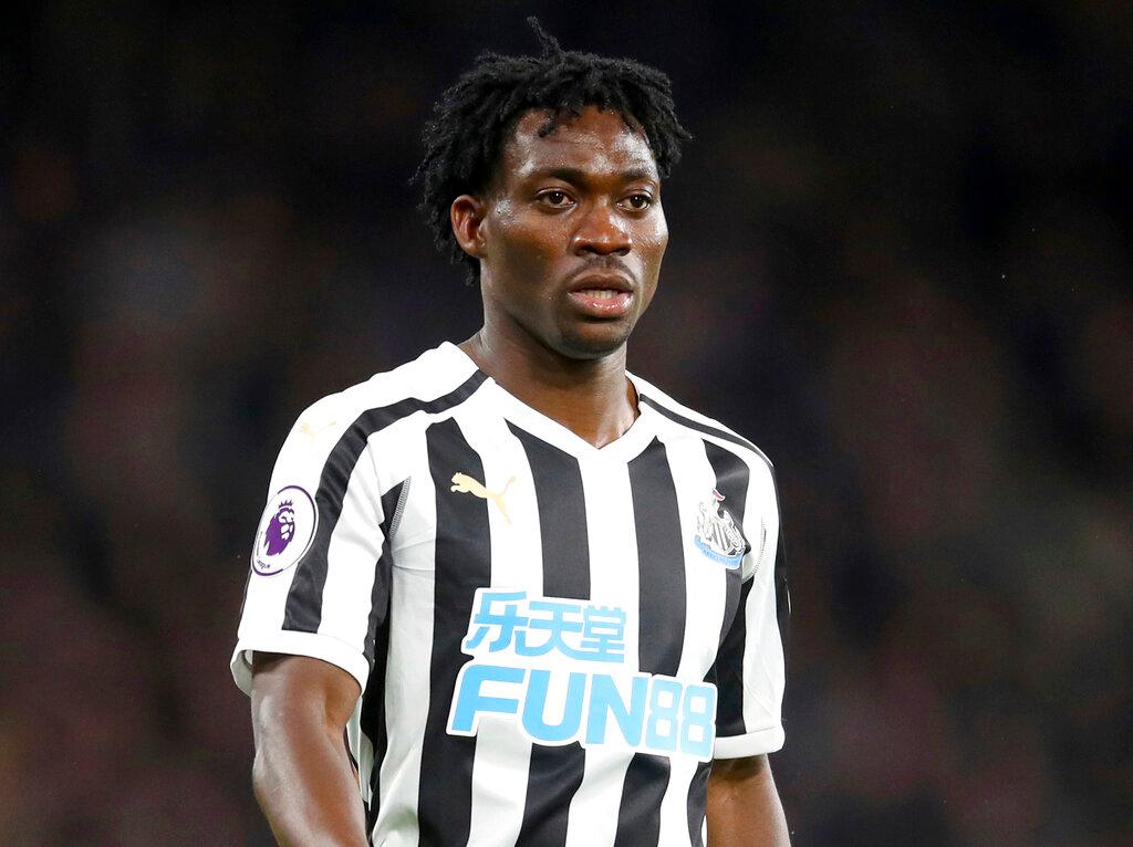 Christian Atsu plays for Newcastle United, Jan. 12, 2019. 