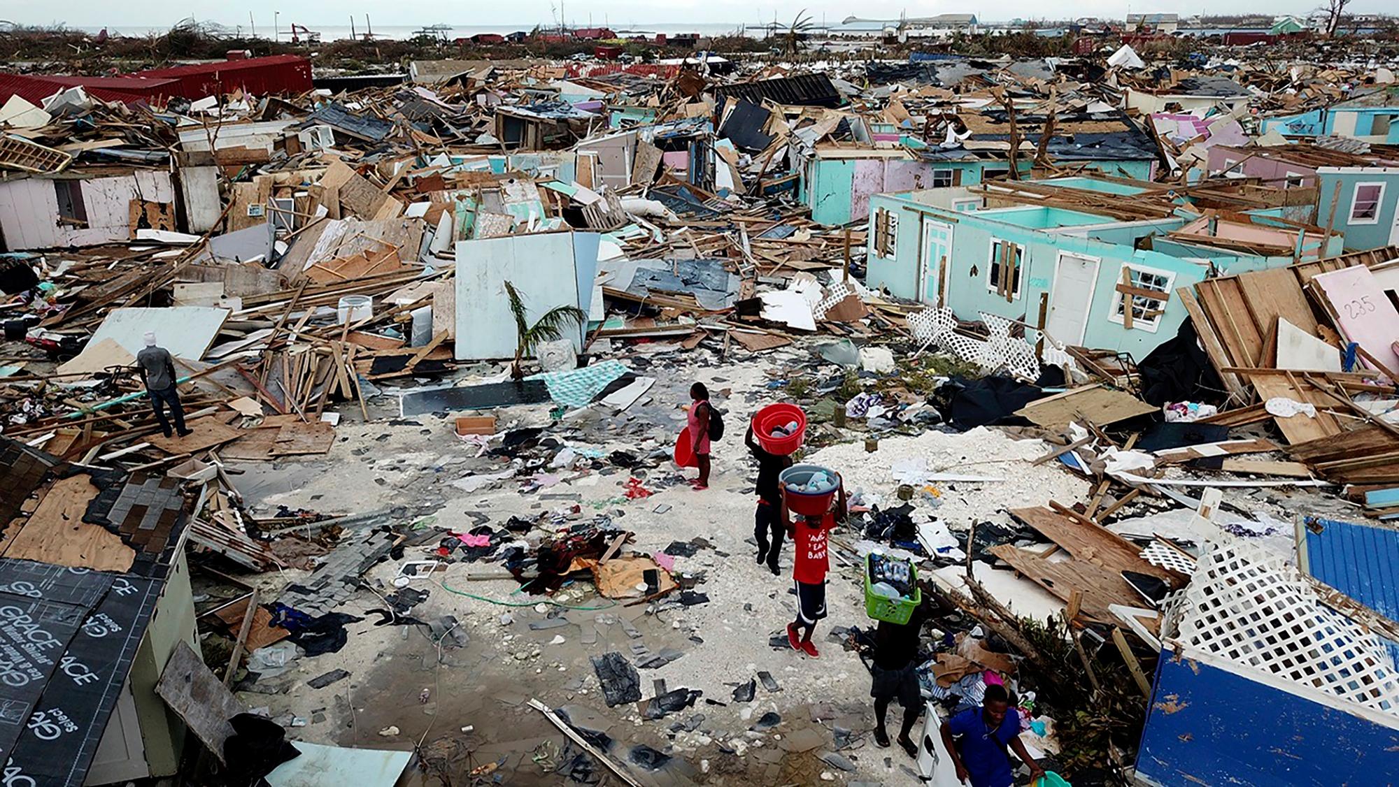 Hurricane damage in Bahamas 