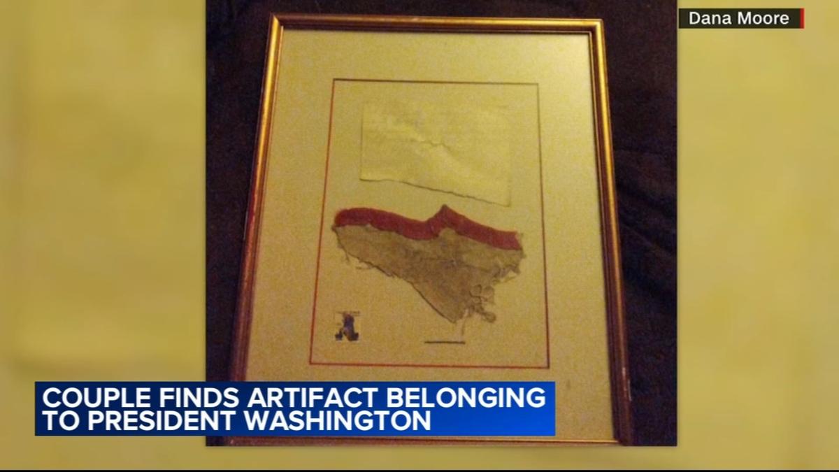 Framed piece of George Washington's war tent
