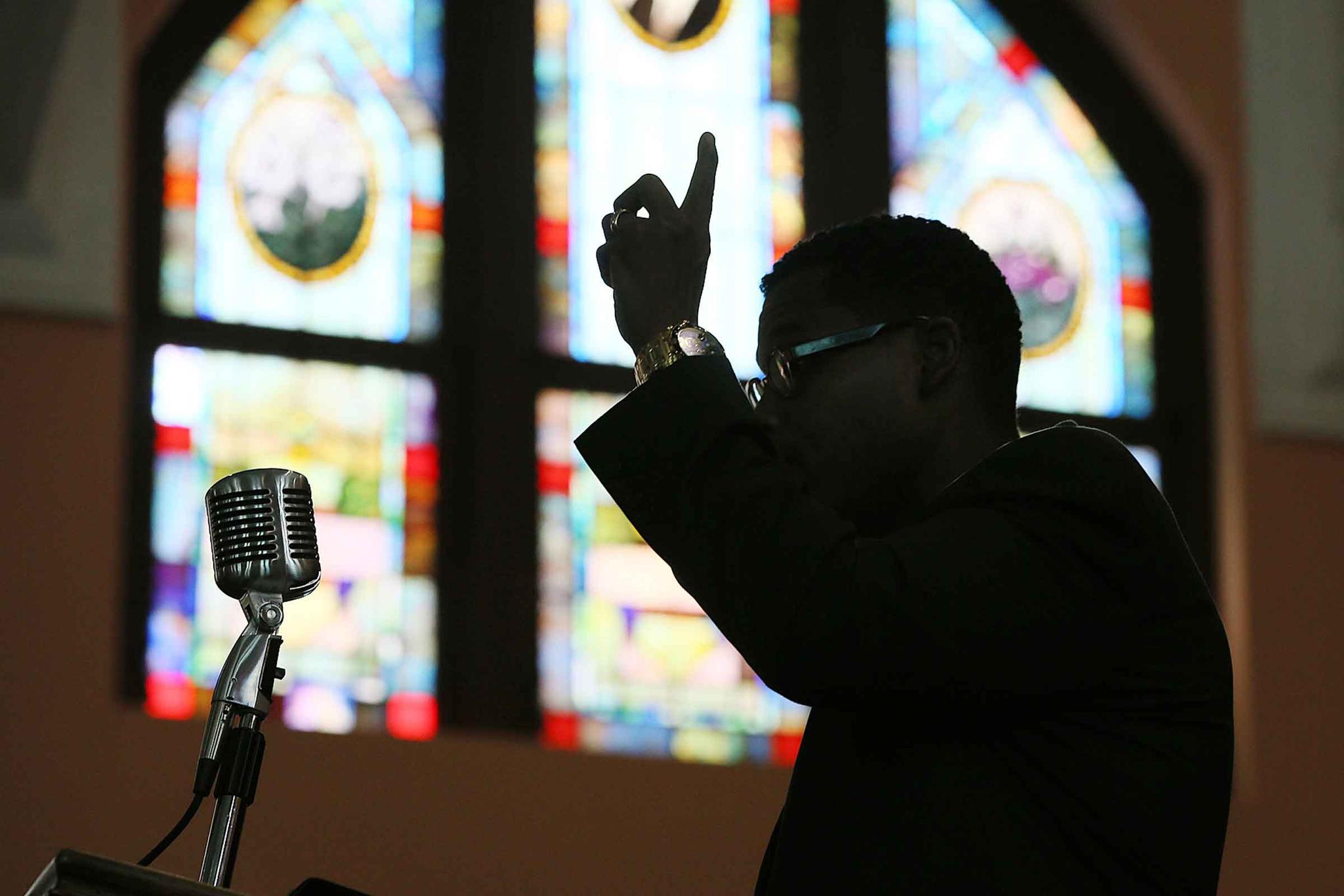 Pastor delivering sermon