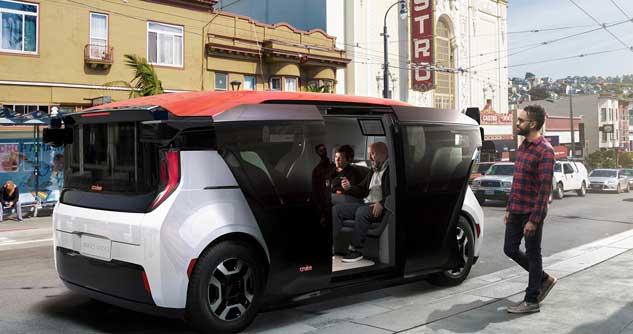 Rendering of 6-passenger driveless taxi