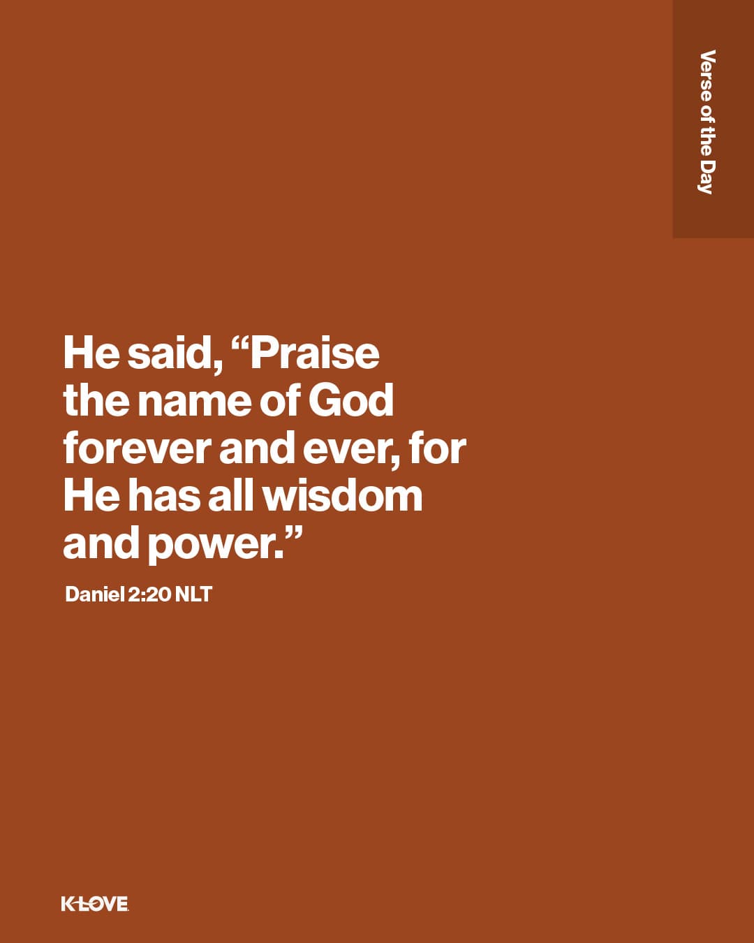 He said, “Praise the name of God forever and ever, for He has all wisdom and power."